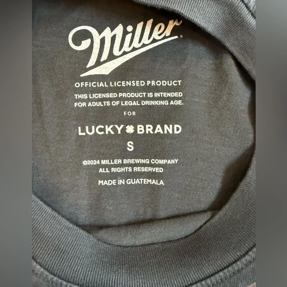 Lucky Brand SMALL Miller High Life Black Graphic Oversized Tee - Picture 8 of 9